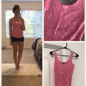 Pink sequin top